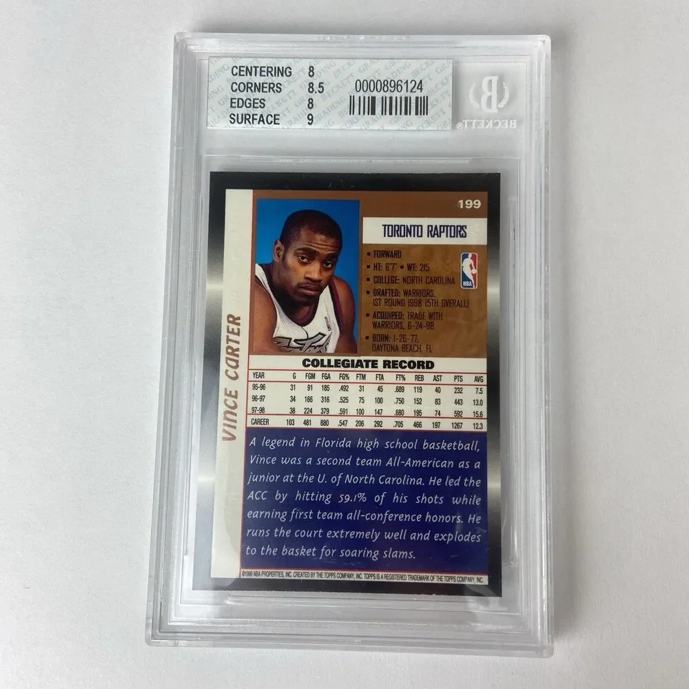 1998-99 Topps Vince Carter #199 Graded Beckett 8 READ